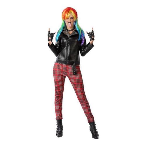 Punk Costume Rouge Et Noir Femmes (Taille M-L)