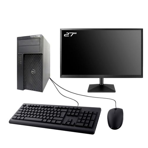 PC Dell Precision T1650 MT Ecran 27" Intel I7-3770 RAM 32Go SSD 2To W11 Wifi