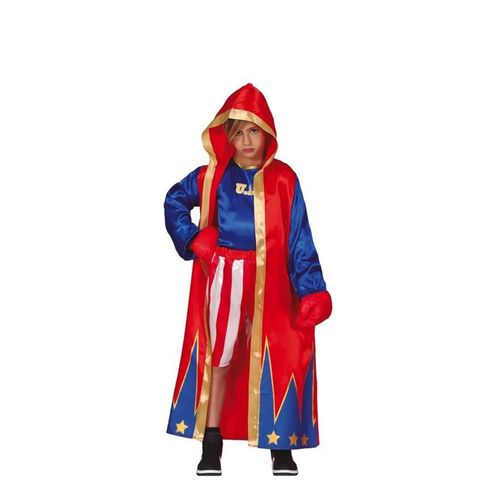 Boxer Costume Bleu Et Rouge Enfants