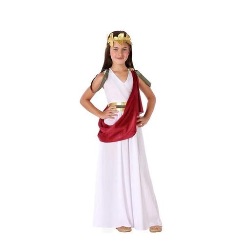 Blanc Costume Romain Pour Les Filles Caped (Taille 10-12a)