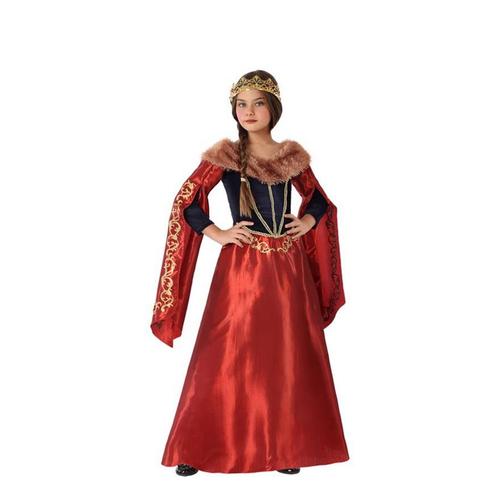 Rouge Costume De La Reine Médiévale Pour Les Filles (Taille 5-6a)