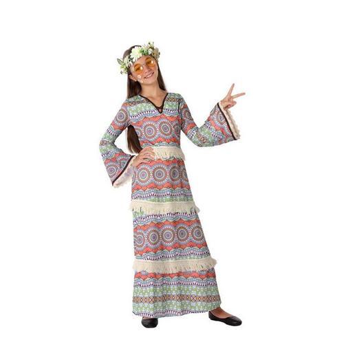 Costume Hippie Robe Filles Impression D'?Tiquettes (Taille 7-9a)
