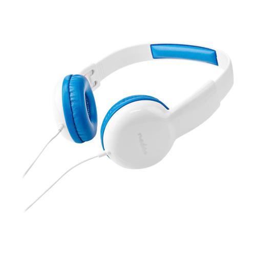 Nedis HPWD4200BU - Écouteurs - sur-oreille - filaire - jack 3,5mm - blanc, bleu