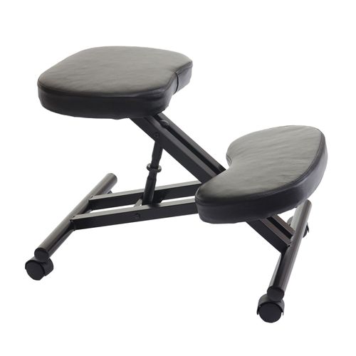 Siège Assis À Genoux Hwc-E10 Appui-Genoux, Tabouret, Chaise Bureau, Réglable, Similicuir, Métal   Noir