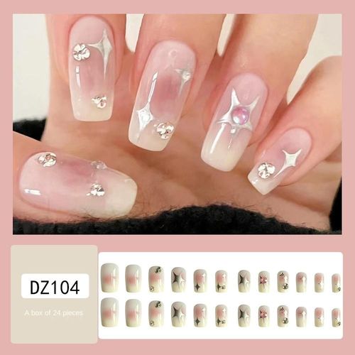 Outil De Manucure Simple, 24 Pièces, Couverture Complète Artificielle, Faux Ongles, Pointes 
