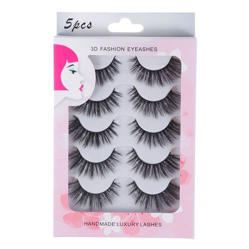 Faux Cils 3d En Faux Vison, 5 Paires, Outils De Maquillage Pour Les Yeux, Naturels, Longs Et Duveteux, Extension Capillaire, Volume Complet, Sans Cruauté Envers Les Animaux 