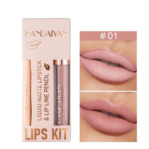 Femmes Longue Durée Avec Crayon À Lèvres Crayon À Lèvres Lèvre Maquillage Nude Lipgloss Lèvre Tache Kit Mat Velours Brillant À Lèvres 