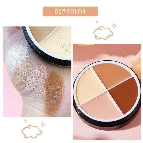 Crème Cosmétique Pour Le Visage, Crème Hydratante Longue Durée, Palette De 4 Couleurs, Anti-Cernes, Couvre Les Pores D'acné 