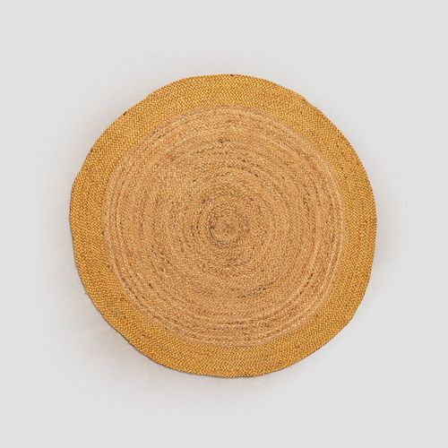 Tapis Rond En Jute Naturel Dagna Colors Moutarde 120 Cm