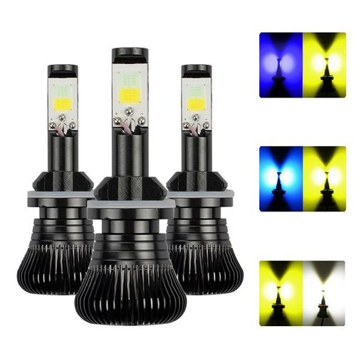 Ampoules De Phares De Voiture Led 9005/H11/H3/880/H1, 2 Pièces, Double Couleur, 3000k 6000k 2400lm, Lampe Antibrouillard 12v