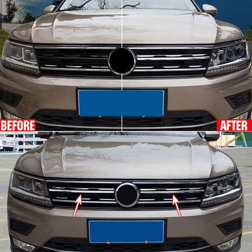 Couvercle De Pare-Choc Avant En Maille Chromée, Pour Vw Tiguan Mk2 2016 2017 ¿ 2021