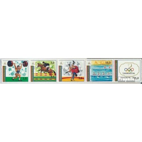 Turkménistan 15-19 Bande De Cinq (Complète Edition) Neuf Avec Gomme Originale 1992 Jeux Olympiques Été 92