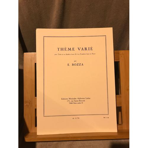 E. Bozza Thème Varié Pour Tuba Saxhorn Trombone Piano Partition Éditions Leduc