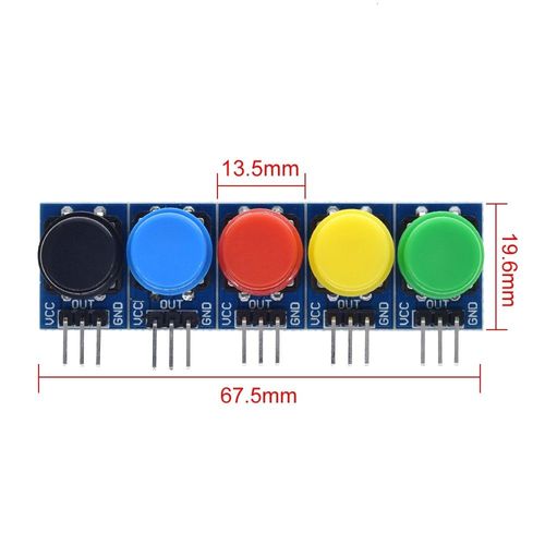 5 pièces 12X12MM grand module de clé grand module de bouton module de commutateur tactile avec chapeau sortie de haut niveau pour arduino ou framboise pi 3