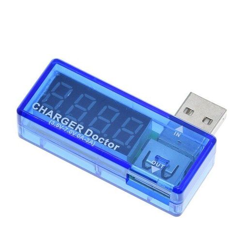Bleu Tzt Numérique Usb Puissance Mobile Charge Courant Testeur De Tension Compteur Mini Usb Chargeur Médecin Voltmètre Ampèremètre Tour Transparent