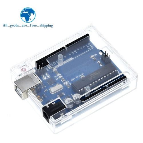 UNO R3 with case 1 ensemble UNO R3 boîte officielle ATMEGA16U2 + MEGA328P puce pour Arduino UNO R3 carte de développement + câble USB