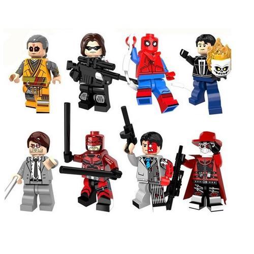 8 figures Construction Deadshot, Dos Caras two faces, Mate Murdoch, Iker,  Daredevil, Spiderman, Ghost Rider, Winter Soldier | Rakuten