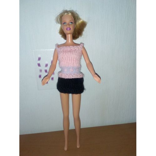 Haut N° 44 Tricoté Main Pour Poupée Barbie