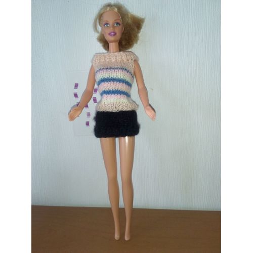 Haut N° 46 Tricoté Main Pour Poupée Barbie