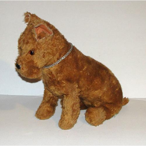 peluche chien ancien creations osb doudou chien marron rare 31 cm