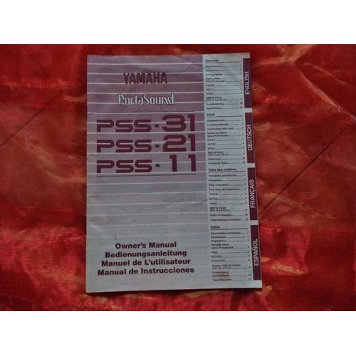 Manuel De L'utilisateur Yamaha Portasound (Pss-31 Pss-21 Pss-11)