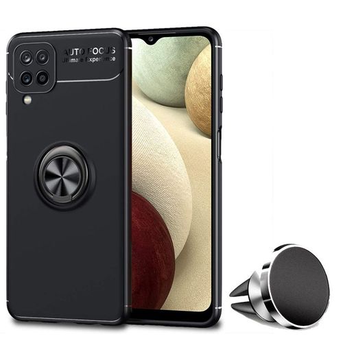 Pack Coque Magnétique Aimantée Housse Protection Samsung Galaxy A12 4g Avec Support Stand Voiture Magnétique À Grille D'aération Universel Sans Fil - Accessoires Pochette