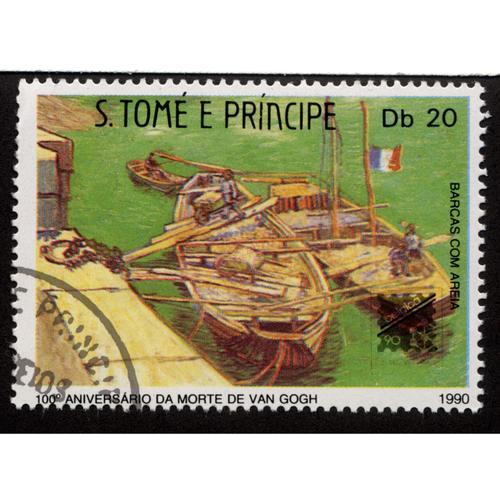 Timbre 100 O Aniversario Da Morte De Van Gogh.S.Tomé E Principe.1990.Db 20.