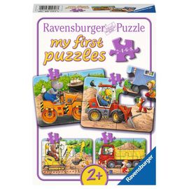 4 Puzzles - My First Puzzles - Animaux Au Chantier - 2, 4, 6 Et 8 Pièces