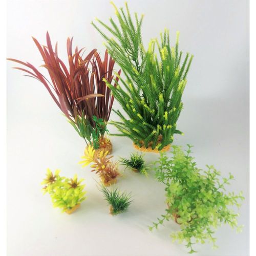 D?Co Plantkit Idro N?4. Plantes Artificielles. 7 Pieces. H 33 Cm. D?Coration D'aquarium.