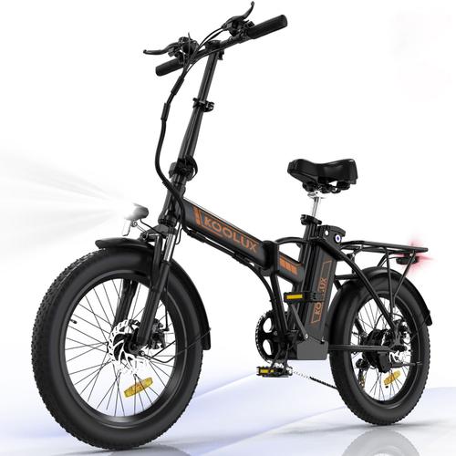 Koolux Bk11 Vélo Électrique Pliant Adulte 20 "× 3.0 Gros Vélo 250w 36v/11.2ah 25 Km/H Frein À Disque 7 Vitesses