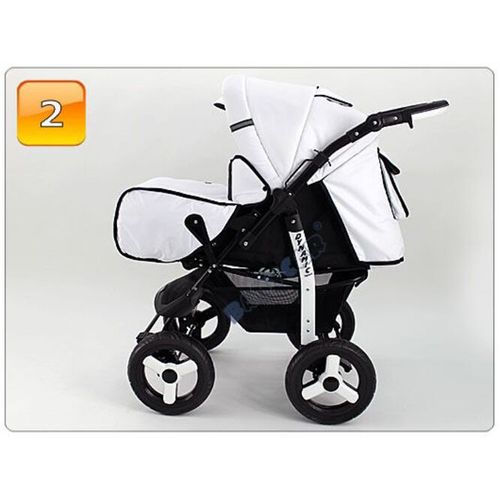 Poussette - Landau 3 En 1 - Siege Auto - Nacelle - 10 Couleurs Nouvelle Collection.Blanc