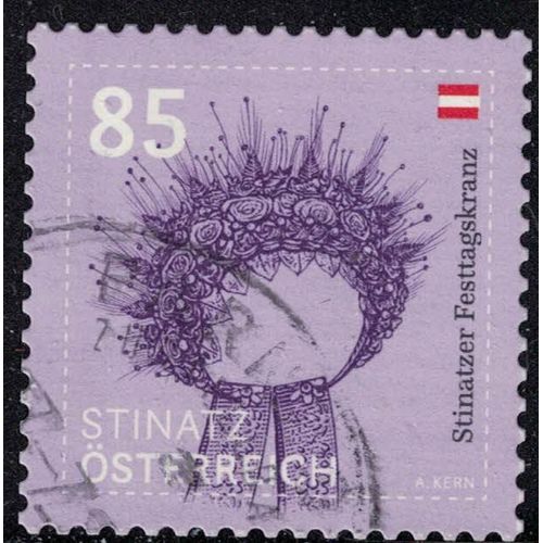 Autriche 2020 Oblitéré Used Chapeau Couronne De Fleurs Stinatzer Festtagskranz Su
