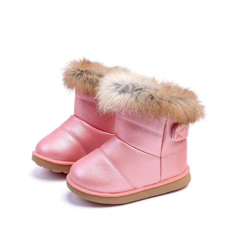 Rose 9 Bottes De Neige Bebe Pour Filles Garcons Peluche Chaude En Fourrure De Lapin Bebe Chaussures D Hiver Pour Enfants En Coton Chaud Rakuten