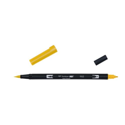Tombow Feutre Dessin Double Pointe Abt Dual Brush Pen 985 Jaune Chrome