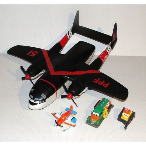 Avion Plane Disney Lot De Jouets Avion Cargo Ppf51 + Dusty + Camion Chug + Blackout
