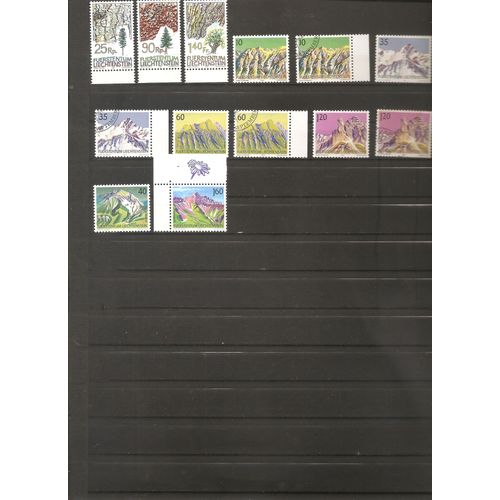 9 Timbres Neufs Et 4 Oblitérés Liechtenstein 1986 Nature Et Paysages