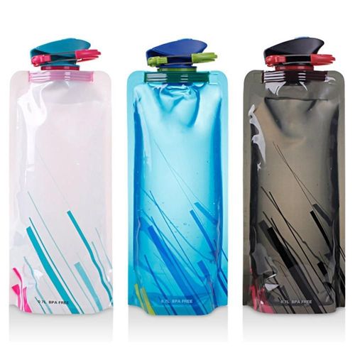 Réutilisable 700 Ml Sports Voyage Portable Pliable Pliable Boisson Bouteille D'eau Bouilloire En Plein Air Sans Bpa, Blanc