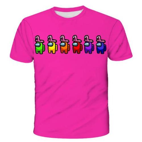 Nouveau 3d Imprimé T-Shirt Among Us Fills Rose Jeu Vidéo Pc Swaet Manches Courtes Enfant Décontracté Haut Vêtement Pour Adolescente 14ans