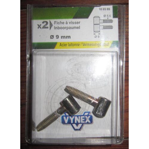 2 fiches à visser partie femelle 26 mm de long diamètre ø 9 mm