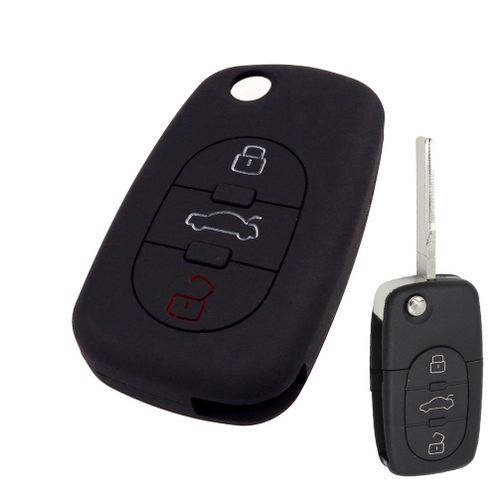 Housse de protection pour ancien porte-clés de voiture en Silicone, 3 boutons, pour Audi A2 A3 S3 A4 S4 A6 S6 Rs6 A8 Tt Allroad, étui pliable pour télécommande
