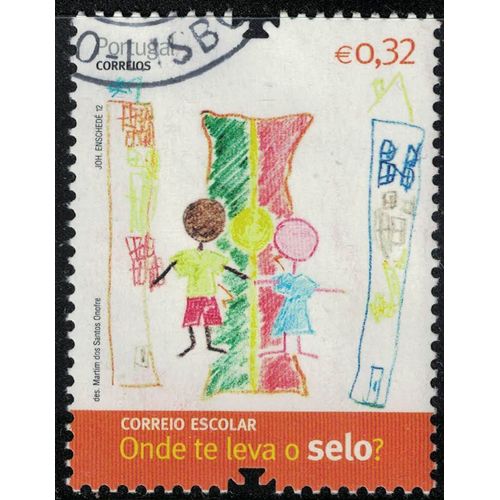 Portugal 2012 Oblitéré Used Drapeau Dessiné Par Martim Dos Santos Onofre Enfants Su