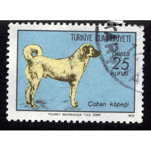 Timbre Coban Kopegi Turkiye Cumhuriyeti Posta 25 Kurus.1973.