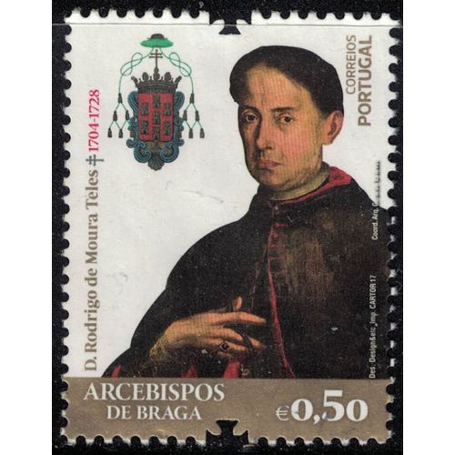 Portugal 2017 Oblitéré Used Archevêques De Braga D. Rodrigo De Moura Teles Su