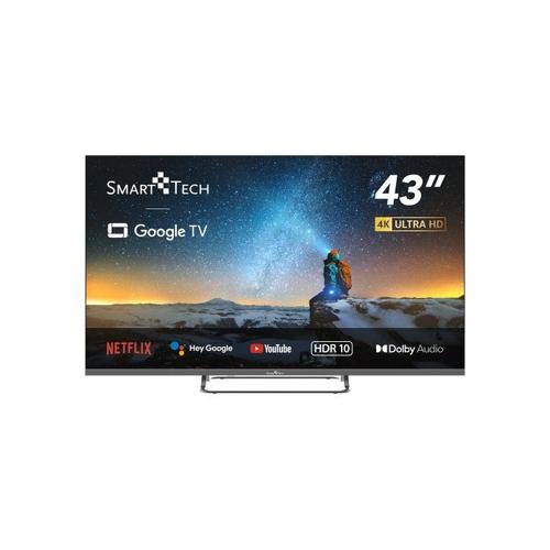 Smart Tech 43UG02V - 43" - TV 4K UHD 108 cm, Smart TV Google TV, HDMI, USB, HEVC, Dolby Audio, HDR 10, CHROMECAST, Google Assistant