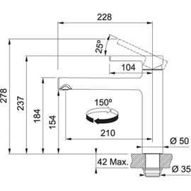 FRANKE; Robinet; Centro; Goulot mobile; Chrome; Classe d'écoulement: 12 l/Min.; Classe d'efficacité énergétique: C;