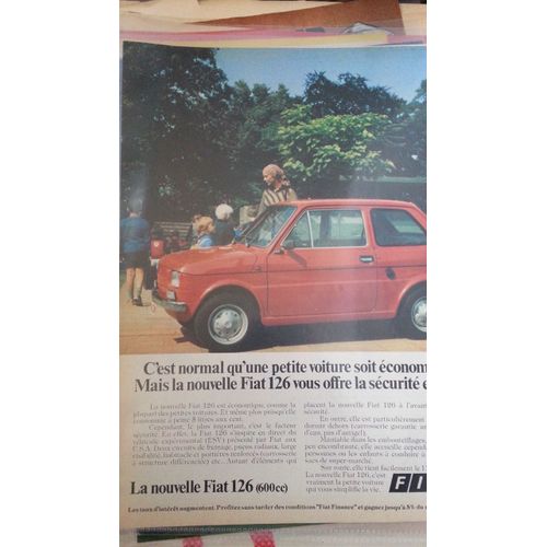 Publicité Papier: Fiat 126, Parue Dans La Presse En 1973