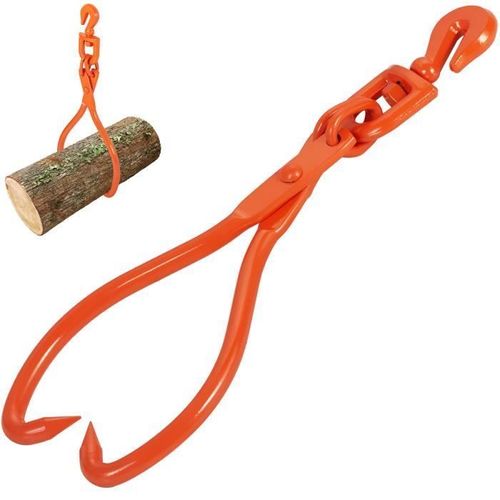 Pince Forestière pour Troncs - VEVOR - Pince Forestière de Levage Rotative pour Troncs Bûches 457,2 mm 2 Griffes,590 x 186 x 55 mm