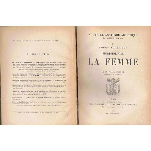 Nelle Anatomie Artistique Du Corps Humainvol2cours Supérieur;Morphologie;La Femme