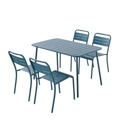 Ensemble Table Et Chaises Bleu 4/6 Places Bergame