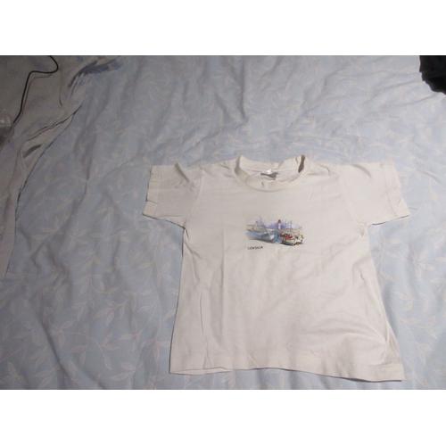 T-Shirt Enfant Mixe Blanc Imprimé Corsica Sans Marque Taille3/ 4ans